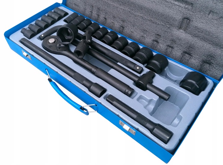 Klucze nasadowe nasadki grzechotka zestaw 1/2" 24el 8-32mm walizka metalowa