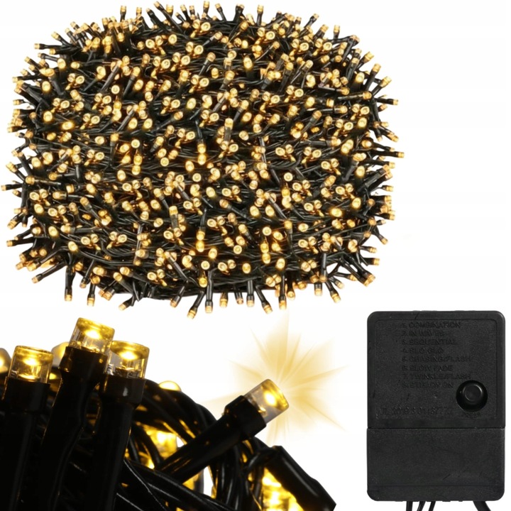 LAMPKI NA CHOINKĘ choinkowe 500 LED zewnętrzne wewnętrzne z funkcjami 40M
