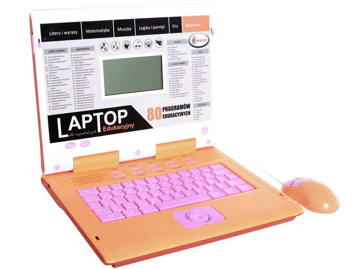 LAPTOP EDUKACYJNY 80 PROGRAMÓW USB KOMPUTER DLA DZIECKA DO NAUKI W DOMU