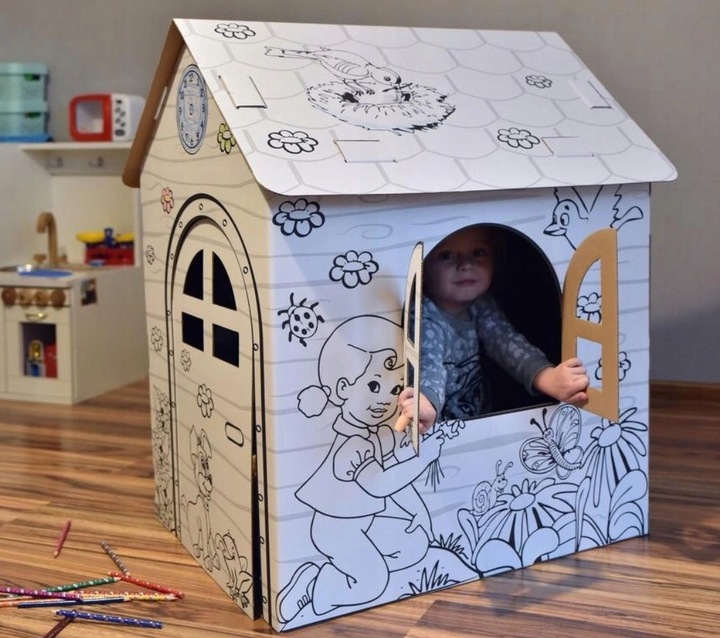 Domek Do Kolorowania Malowania Kolorowanka XXL Duży 99x68x78