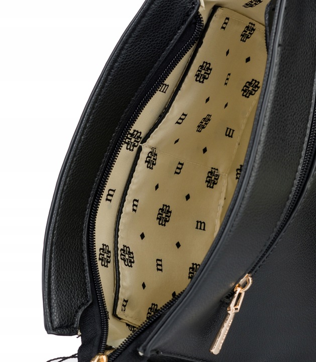 MONNARI Torebka na ramię LISTONOSZKA Pojemna PASEK LOGO PREMIUM