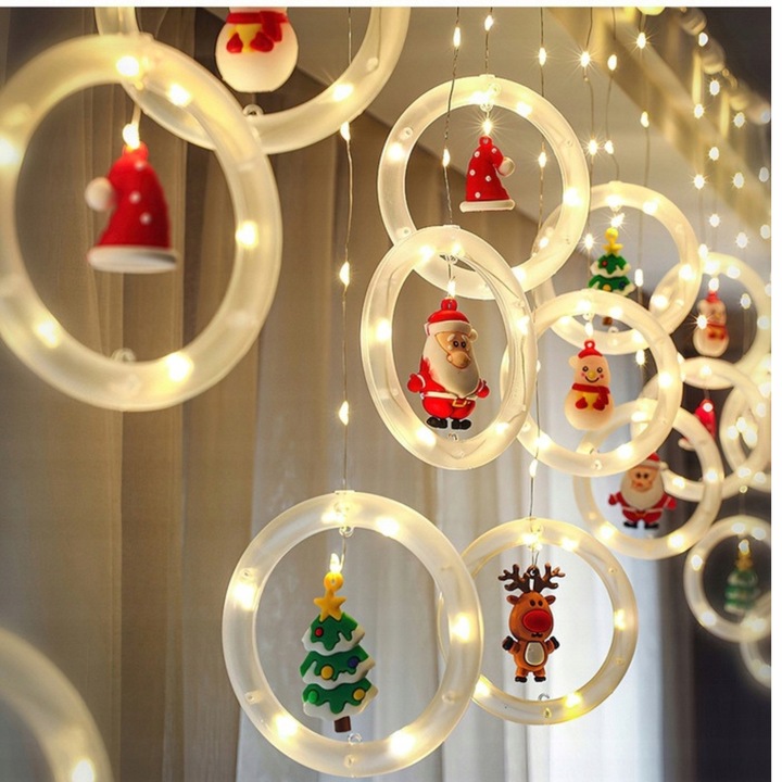 KURTYNA ŚWIETLNA LED GIRLANDA ŚWIĄTECZNA NA OKNO LAMPKI CHOINKOWE SOPLE