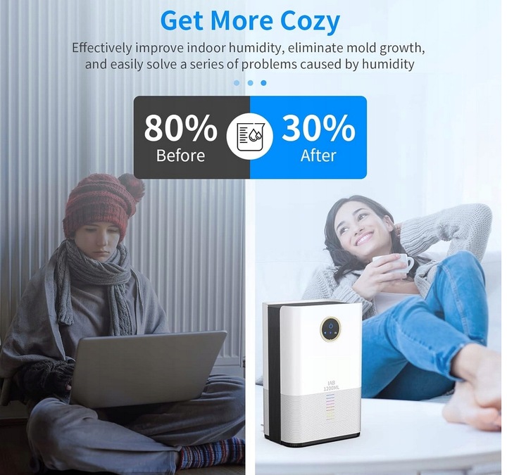 Elektryczny OSUSZACZ powietrza IAB H3-S 720 W 0,5 l/24h USUWA WILGOĆ