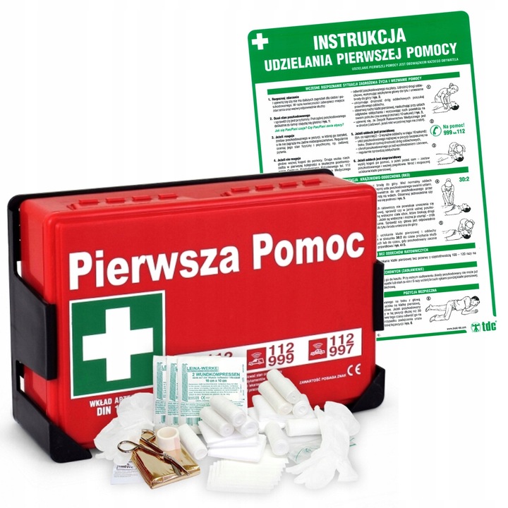 APTECZKA PIERWSZEJ POMOCY APTECZKA ZAKŁADOWA + INSTRUKCJA PIERWSZEJ POMOCY