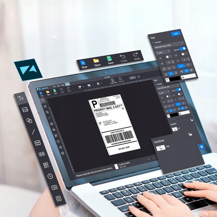 Phomemo drukarka termiczna etykiet wysyłkowych D520-BT Bluetooth USB