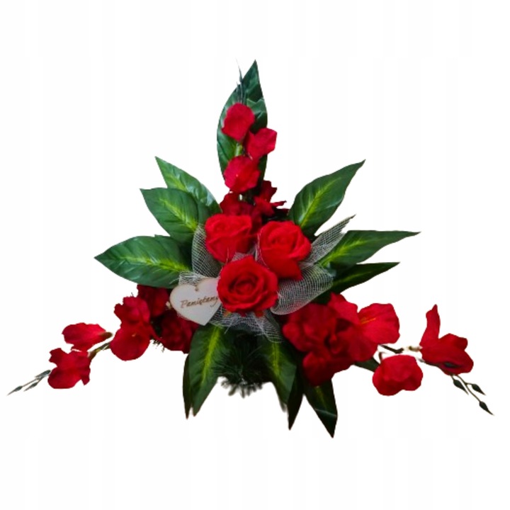 STROIKI NA CMENTARZ kompozycja stroik na grób kwiaty sztuczne w doniczce