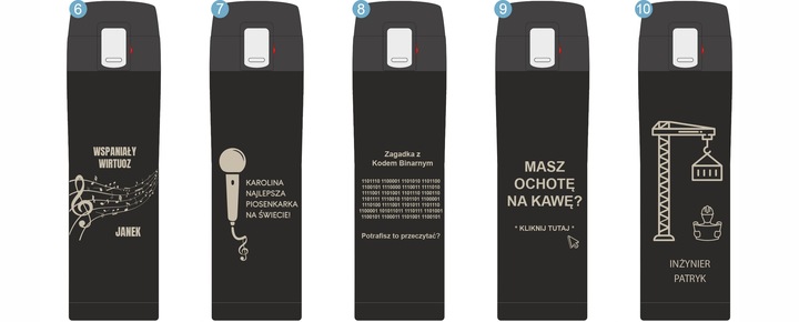 KUBEK TERMICZNY TERMOS NA KAWĘ HERBATĘ DO SAMOCHODU 440 ml PREZENT GRAWER