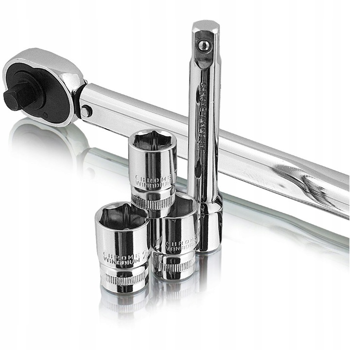 KLUCZ DYNAMOMETRYCZNY 1/2" 28-210NM + 3 CHROMOWANE NASADKI 17 19 21mm