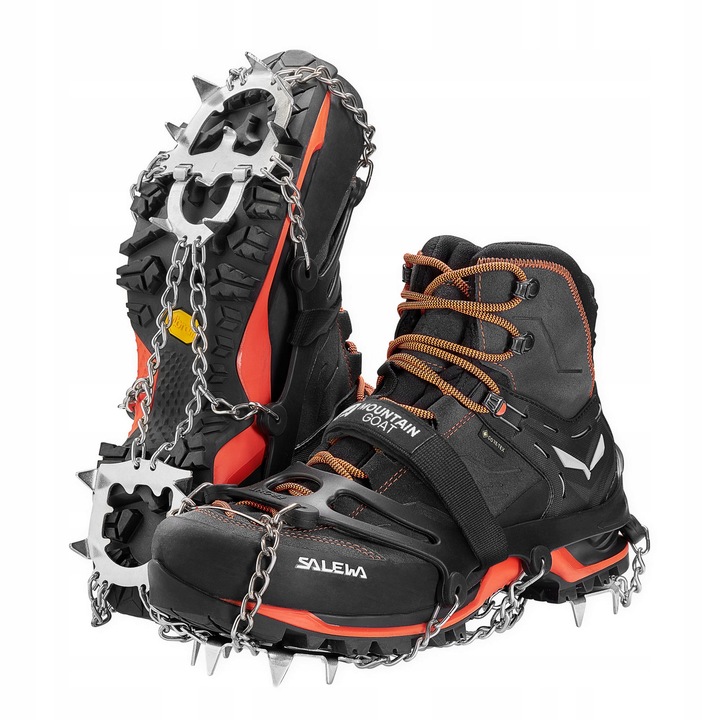 RACZKI NA BUTY TURYSTYCZNE TREKKINGOWE GÓRSKIE Z KOLCAMI ŁAŃCUCHY PREMIUM L