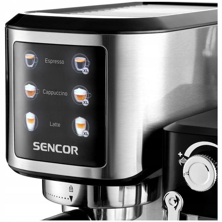 Automatyczny Kolbowy ekspres ciśnieniowy Sencor SES4910SS 1350W 20bar stal