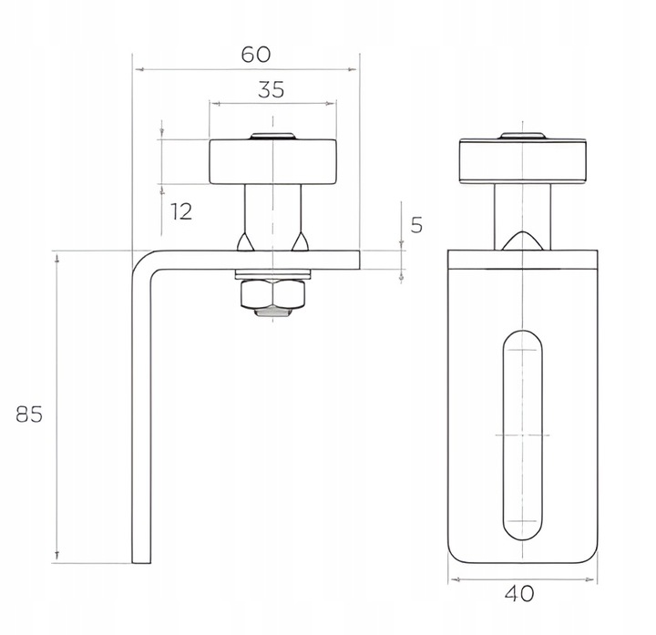 WÓZEK WÓZKI ROLKI DO BRAMY PRZESUWNEJ 80x80 ZESTAW WÓZKÓW BRAMOWYCH WAHLIWE