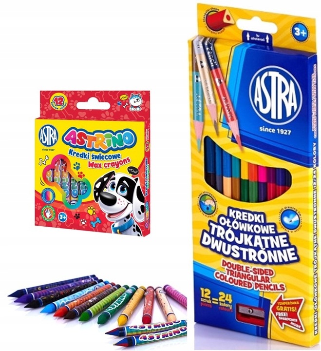 Wyprawka Szkolna Astra XXL 20 elementów Duży zestaw do szkoły Farby 12 kol.