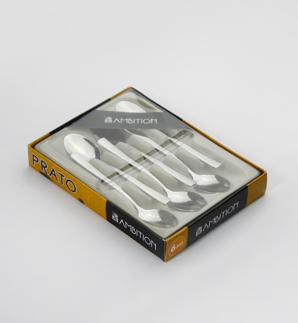 AMBITION PRATO SZTUĆCE ŁYŻECZKI DO HERBATY 6 EL 6 OS PUDEŁKO