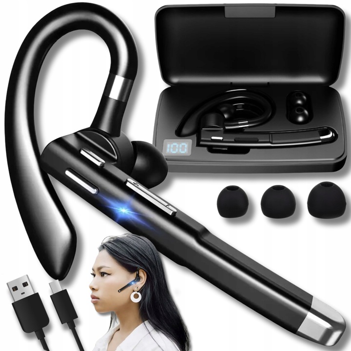 SŁUCHAWKA BLUETOOTH BEZPRZEWODOWA PRO DO TELEFONU POWERBANK CZYSTY DŹWIĘK