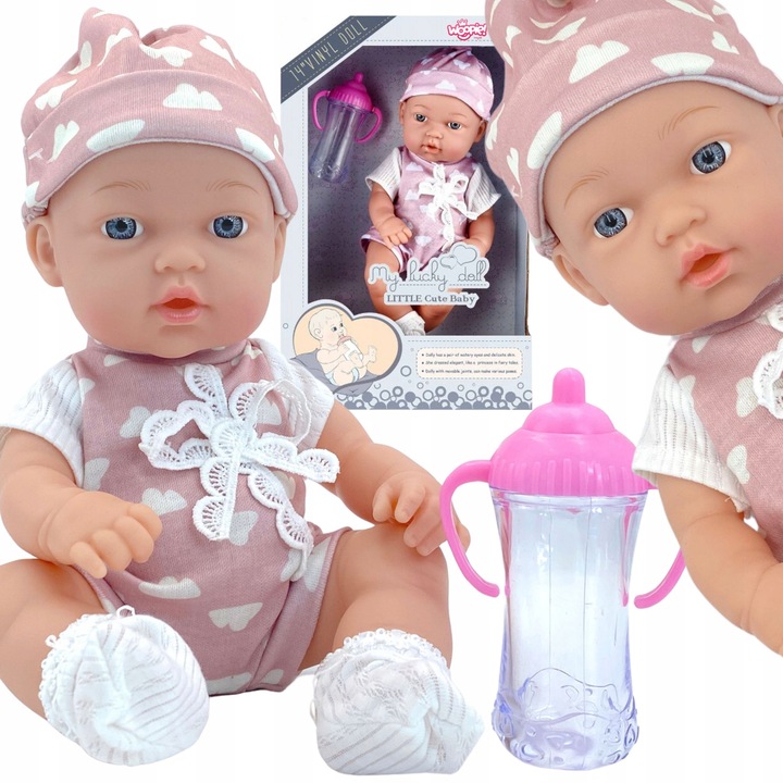 LALKA BOBAS NIEMOWLAK W UBRANKU BUTELKA DO KARMIENIA 36 cm WOOPIE ROYAL