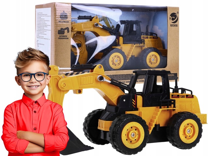 duża KOPARKA ZDALNIE STEROWANA koparko-ładowarka zabawka dla dzieci PILOT