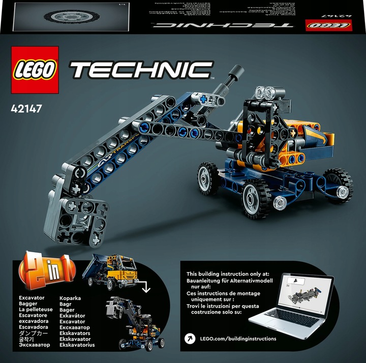 LEGO TECHNIC ZESTAW KLOCKI 2W1 WYWROTKA KOPARKA 42147 PREZENT DLA DZIECI