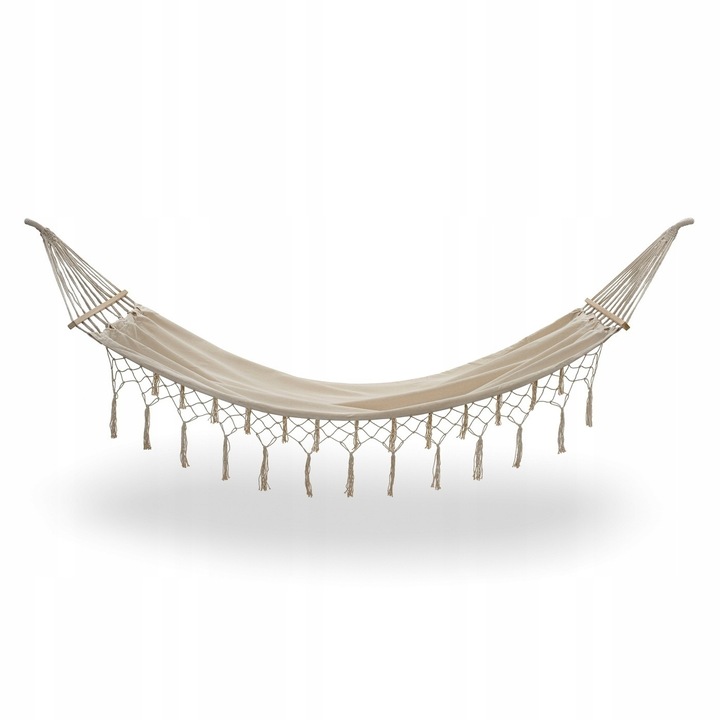 HAMAK Ogrodowy Beżowy 2 liny z POKROWCEM Zawieszenia Tadar Boho 300cm