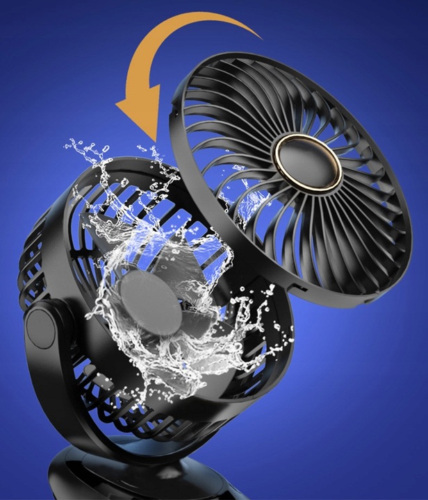 WENTYLATOR BIURKOWY Bezprzewodowy Z KLIPSEM I PODSTAWĄ Aroma BOX Cichy