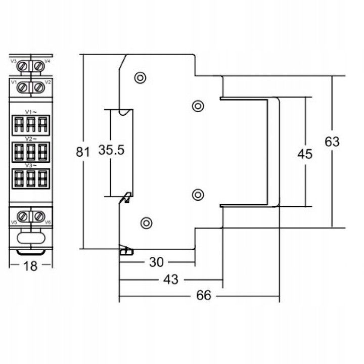 Wskaźnik napięcia 3F cyfrowy 80-500V PSMV/3