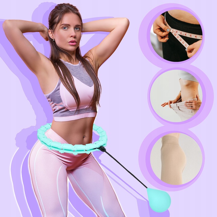 HULA HOP ODCHUDZAJĄCE Z OBCIĄZENIEM OBCIĄŻNIKIEM SMART Z WYPUSTKAMI HULAHOP