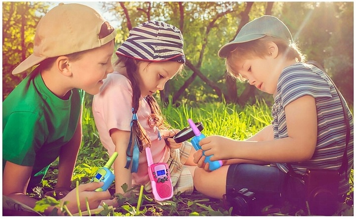WALKIE TALKIE DLA DZIECI KRÓTKOFALÓWKA 2 SZTUKI ZASIĘG 3KM LATARKA ŻÓŁTE