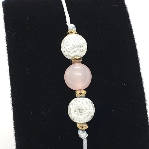 BRANSOLETKA NoVa Kryształ Górski Kwarc Różowy