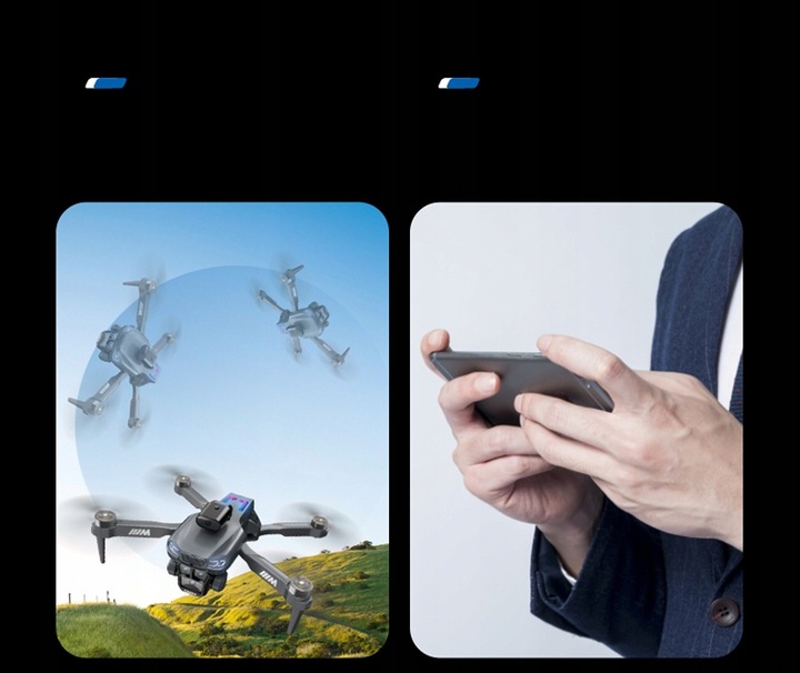 DRON Z KAMERĄ S183 PILOT HEADLESS 3 KAMERY UNIKANIE PRZESZKÓD 3 BATERIE