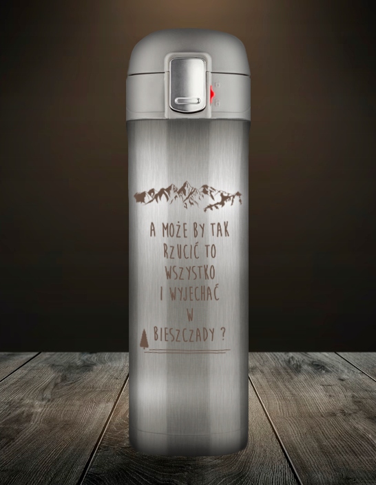 KUBEK TERMICZNY TERMOS NA KAWĘ HERBATĘ DO SAMOCHODU 440 ml PREZENT GRAWER