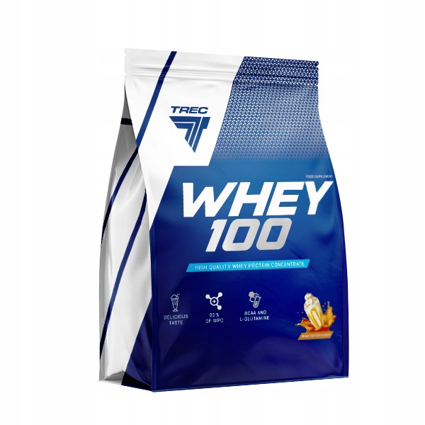 PRZEPYSZNE BIAŁKO WPC PROTEINY Trec Whey 100 2275g NA MASĘ SIŁĘ RZEŹBĘ