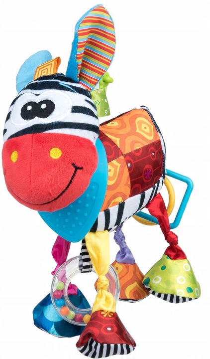 Zawieszka do wózka sensoryczna kontrastowa grzechotka Osioł Dave Dumel