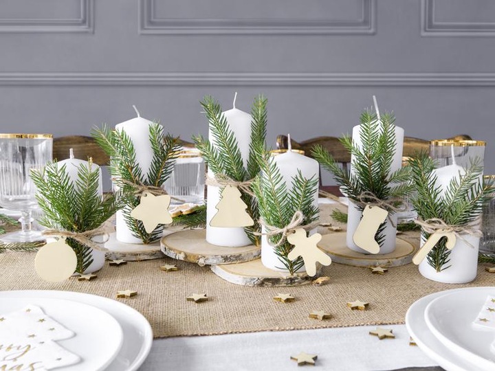 Komplet świec 7,9,11,13cm adwentowe świeczki stroik białe perłowe