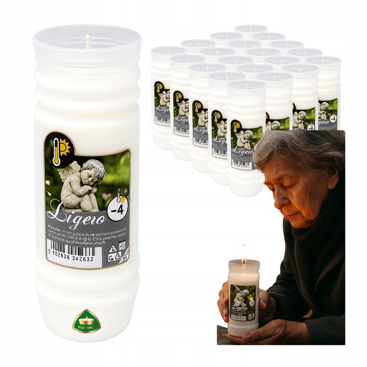 Wkłady do Zniczy Rewelacyjne na Upały Parafinowe 4 dni x20 Czyste Wypalanie