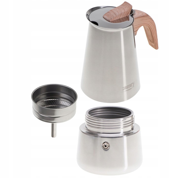 Kawiarka Zaparzacz do kawy 450ml Działa na indukcji, Gaz, Stalowa Camry