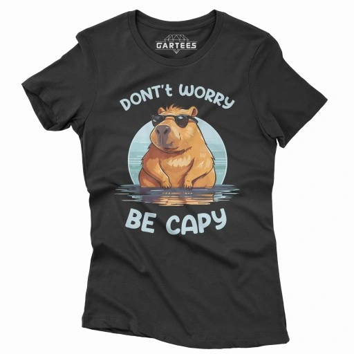 KOSZULKA DAMSKA DON'T WORRY BE CAPY CAPYBARA KAPIBARA KAPI BARA ZESTAW