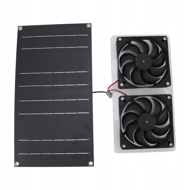 WENTYLATOR 12V + PANEL SOLARNY SŁONECZNY 100W USB