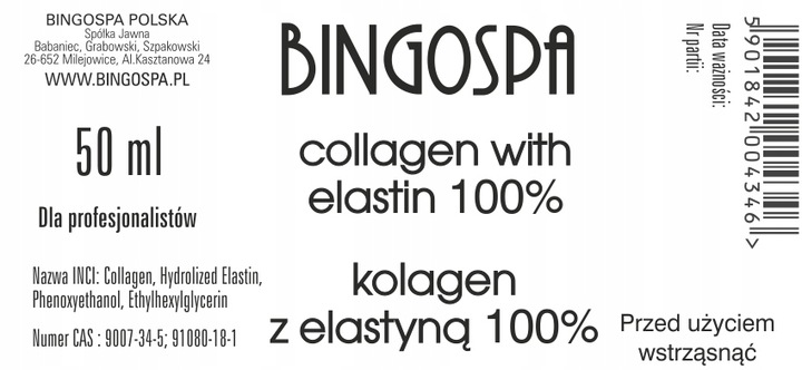 KOLAGEN 100% z ELASTYNĄ 50 ML