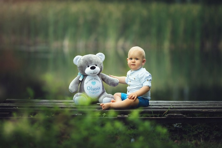 MIŚ PLUSZOWY DUŻY PREZENT CHRZEST HAFT METRYCZKA