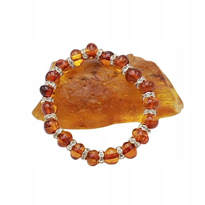 BRANSOLETKA NA ZĄBKOWANIE DLA DZIECKA BURSZTYNOWA