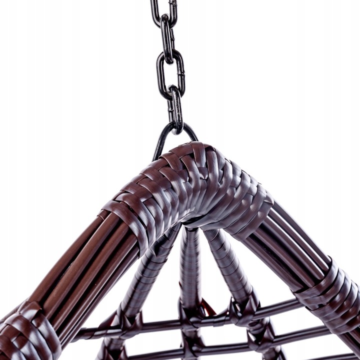 FOTEL OGRODOWY WISZĄCY KOKON DUŻY KOSZ VEGAS Z PODSTAWĄ PODUSZKA SZARA