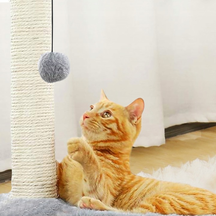 DRAPAK DLA KOTA NISKI Z ZABAWKAMI LEGOWISKIEM 2 POZIOMY SZNUREK JUTOWY 45cm