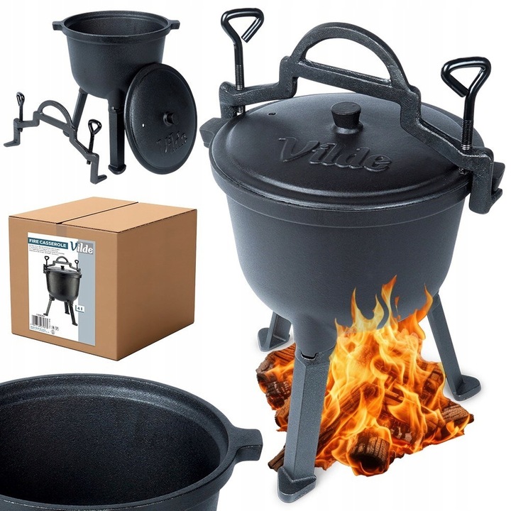 Kociołek ŻELIWNY VILDE 4L na ognisko garnek myśliwski węgierski grill