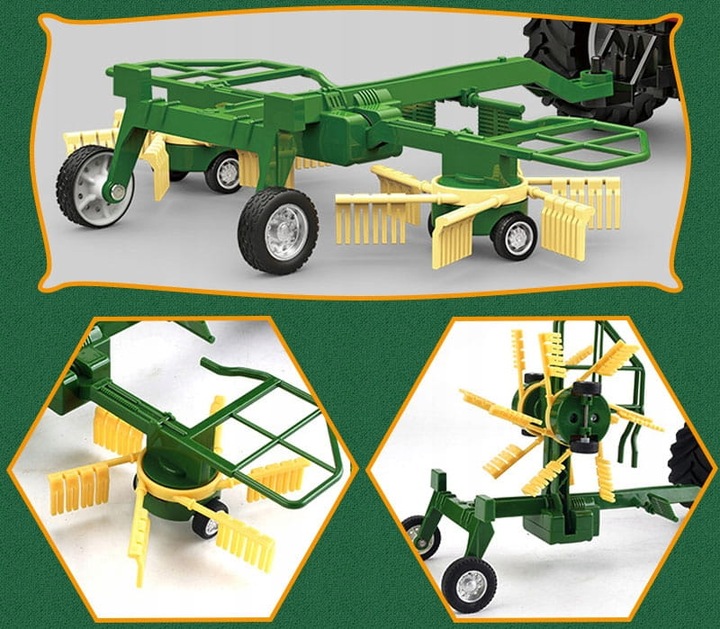 TRAKTOR ZDALNIE STEROWANY Z PRZYCZEPĄ 4W1 AKCESORIA ZESTAWS