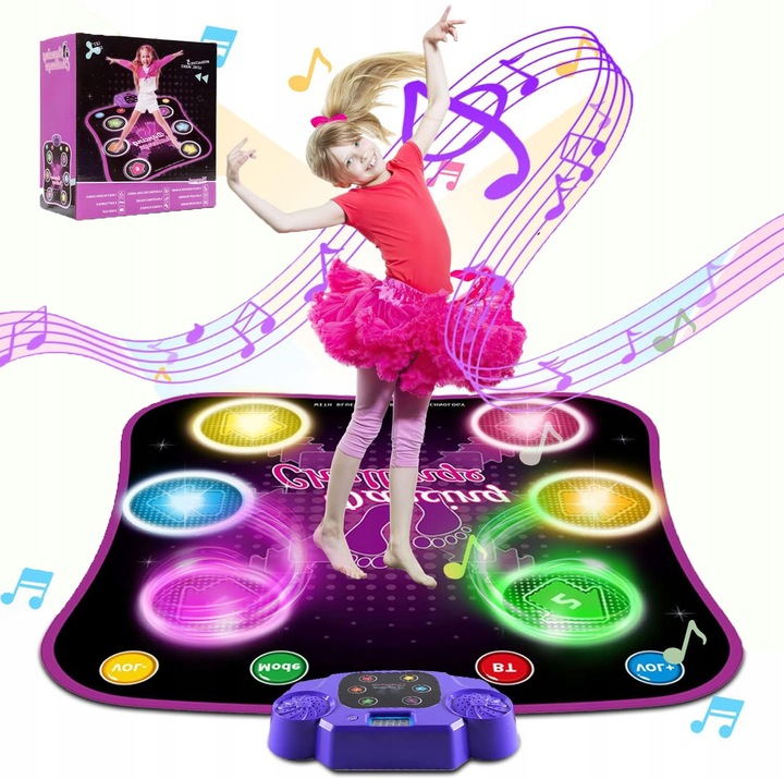 MATA DO TAŃCZENIA MUZYCZNA DLA DZIECI INTERAKTYWNA LED BLUETOOTH 27× POZIOM