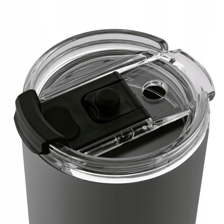 KUBEK TERMICZNY ze słomką PRÓŻNIOWY SZARY DUŻY Konighoffer Davos 1200 ml
