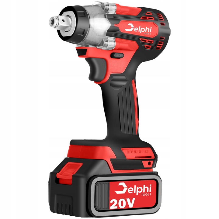 KLUCZ UDAROWY AKUMULATOROWY BEZSZCZOTKOWY do KÓŁ 20V 1/2'' 2xAKU NASADKI