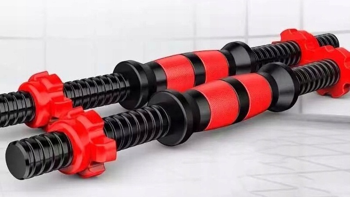 Hantle regulowane bitumiczne 20kg ZESTAW HANTLI 2x10kg obciążenie sztanga