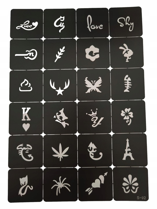 Tatuaże brokatowe SZABLONY 373 SZT KATALOG DLA DZIECI I DOROSŁYCH