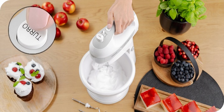 MIKSER z misą ZELMER ZHM2459S 700W biały TURBO ubijanie stojak