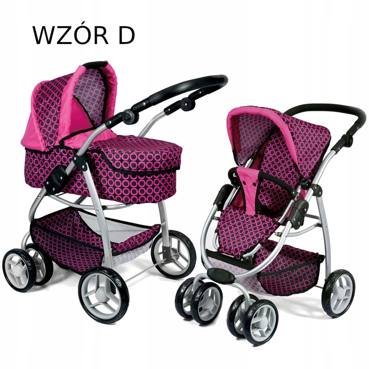 Doris DUŻY WÓZEK DLA LALEK GŁĘBOKI SPACEROWY 4w1